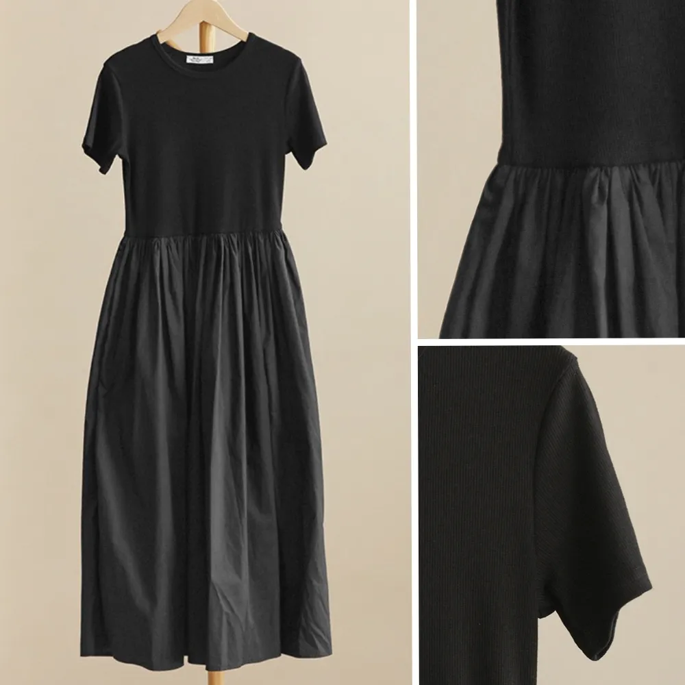 针织小黑裙 Angel Ribbed Knit Black/ White Dress