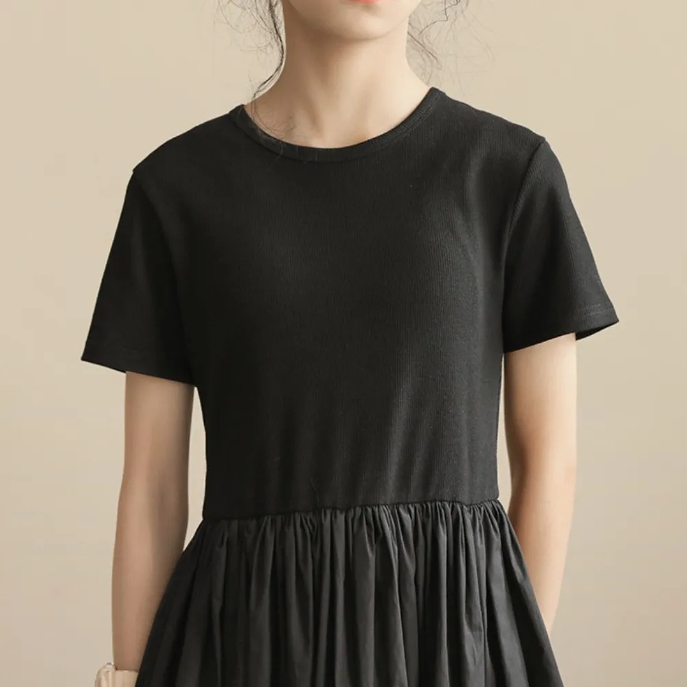 针织小黑裙 Angel Ribbed Knit Black/ White Dress
