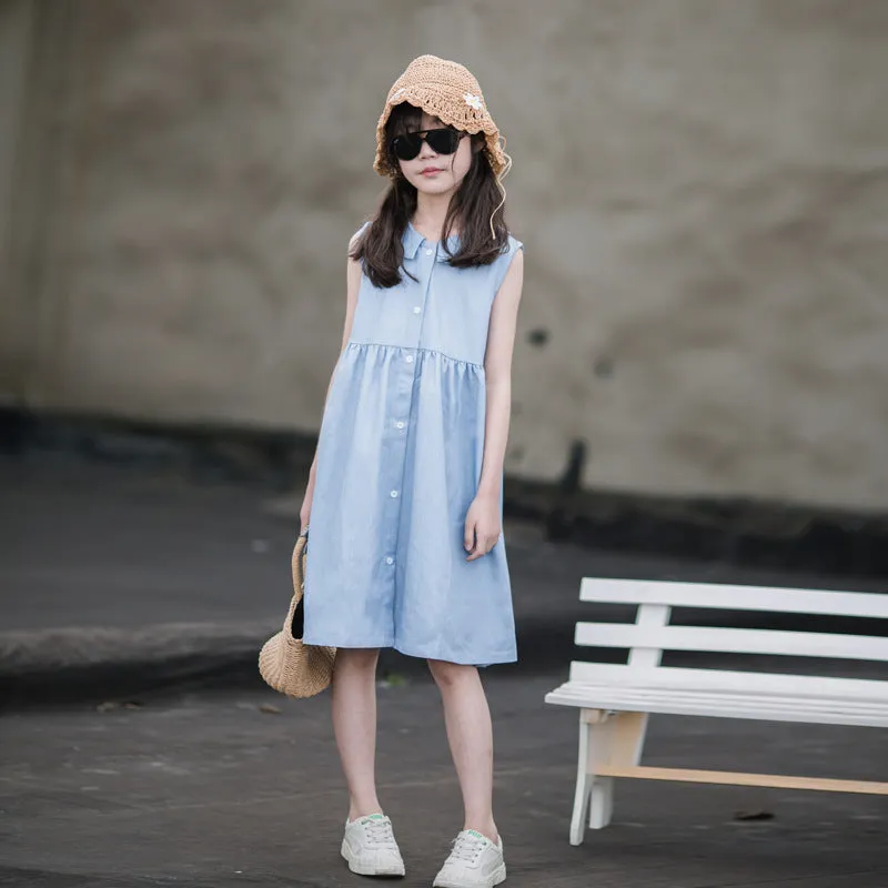 翻领学院风天丝牛仔裙 Back to School Collared Denim Dress