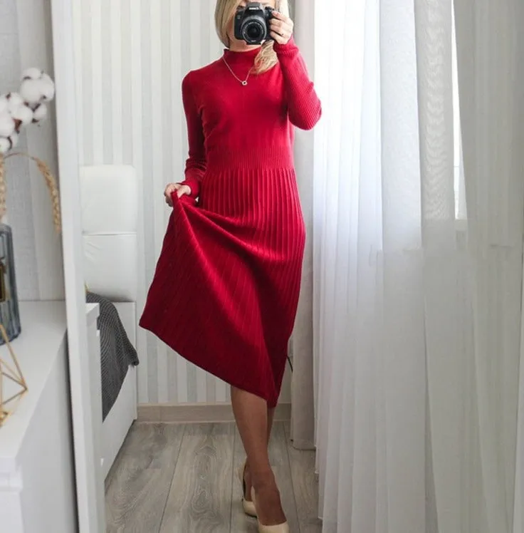 A-Line Long Sleeve Dress