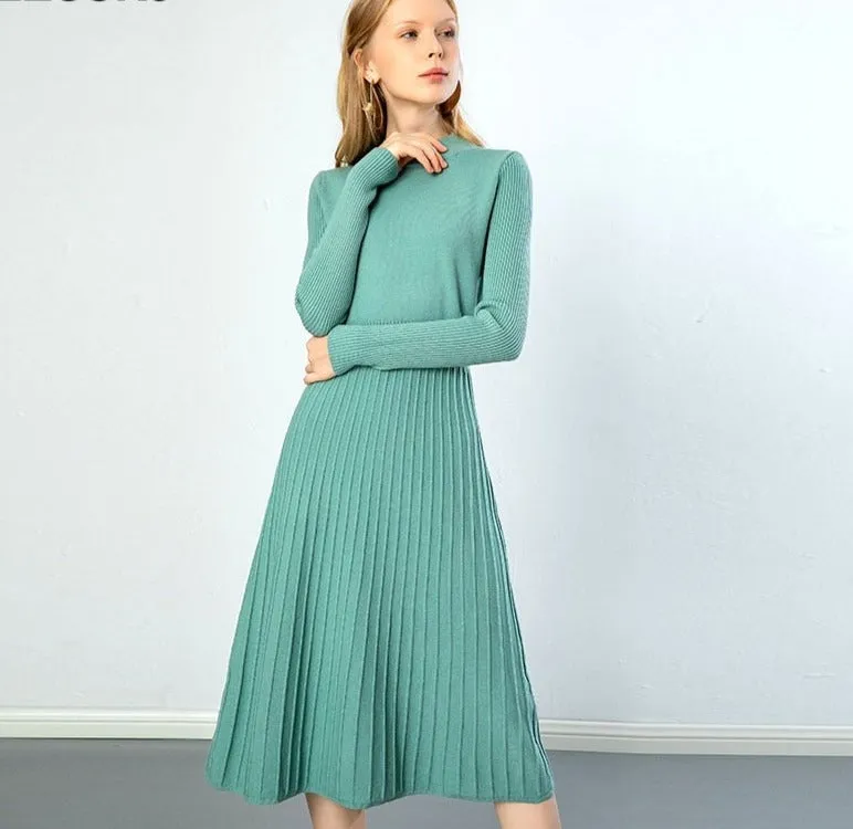 A-Line Long Sleeve Dress