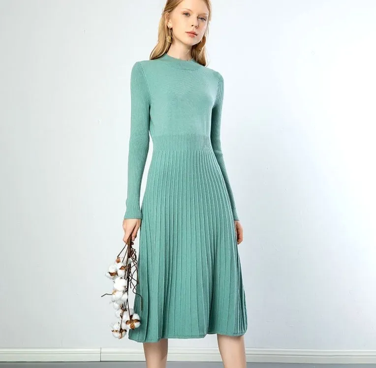 A-Line Long Sleeve Dress
