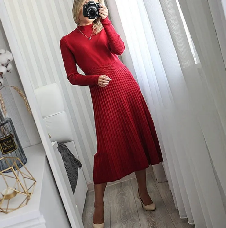 A-Line Long Sleeve Dress