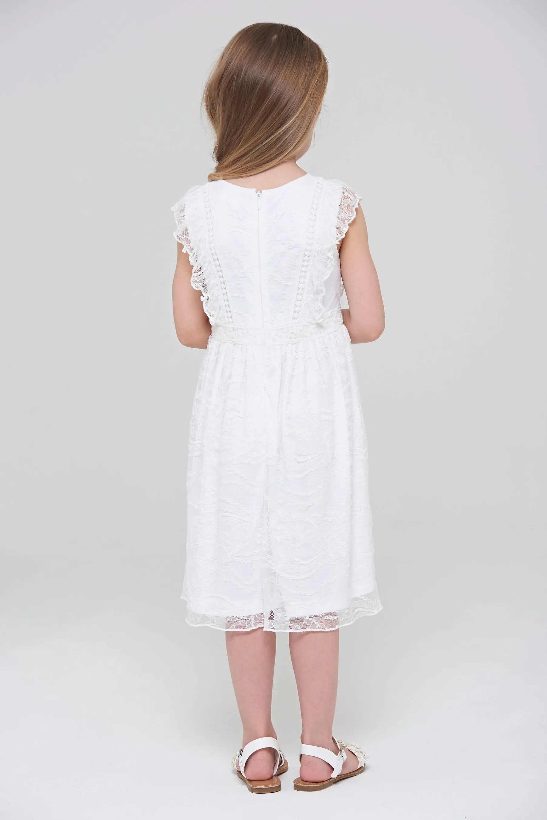 Annie Lace Dress with Frill Detail