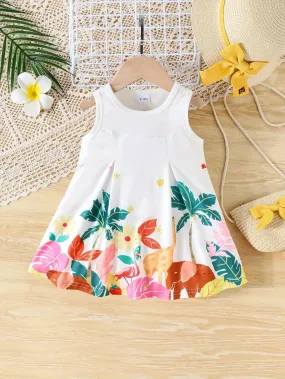 Baby Girls Western Chic Casual Base Camisole Dress for Summer