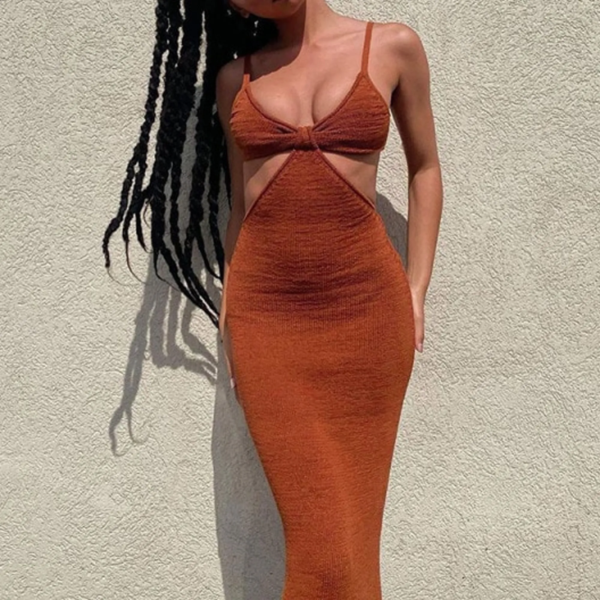 Backless Bodycon Knitted Maxi Dresses