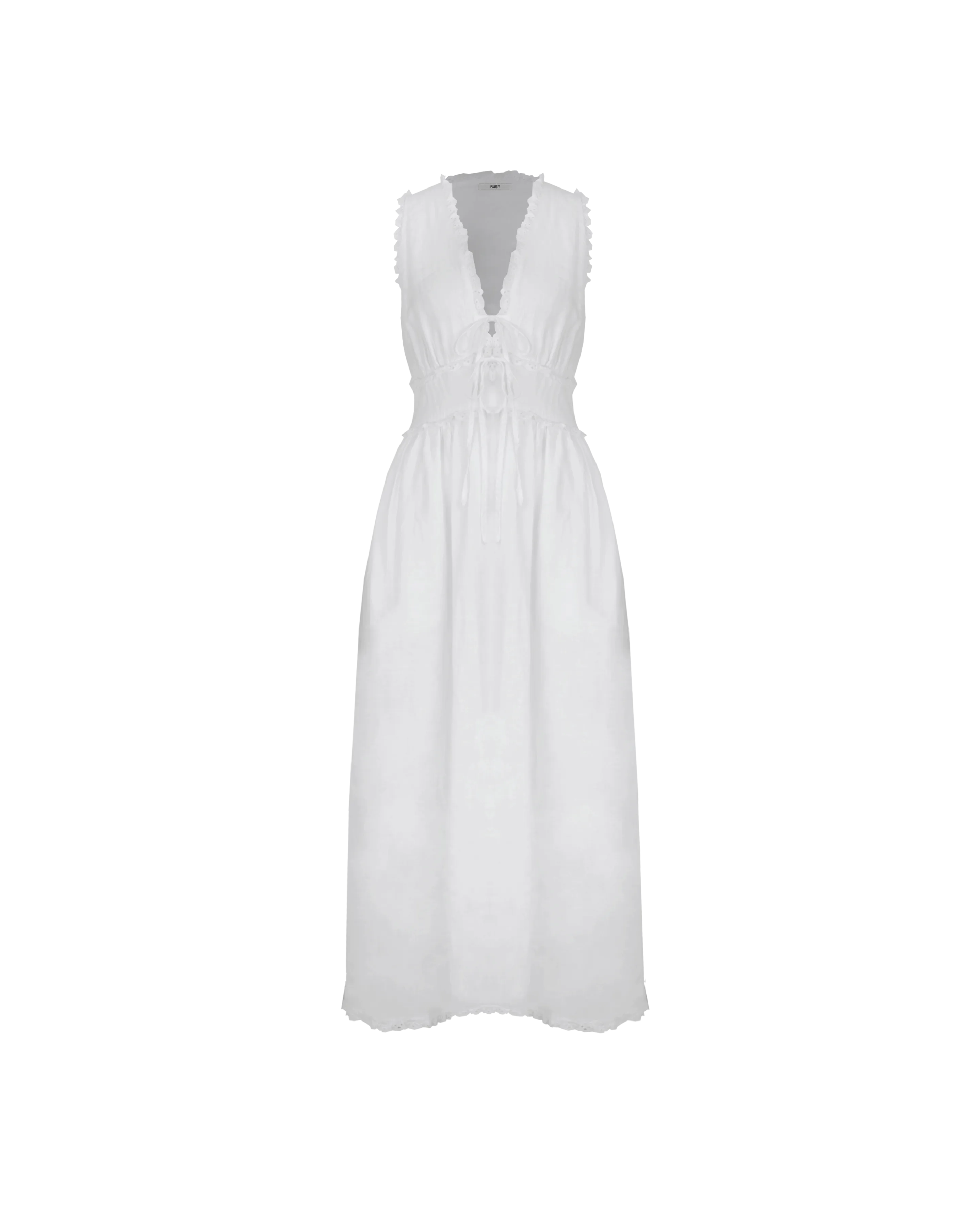 BENNY TIE DRESS WHITE