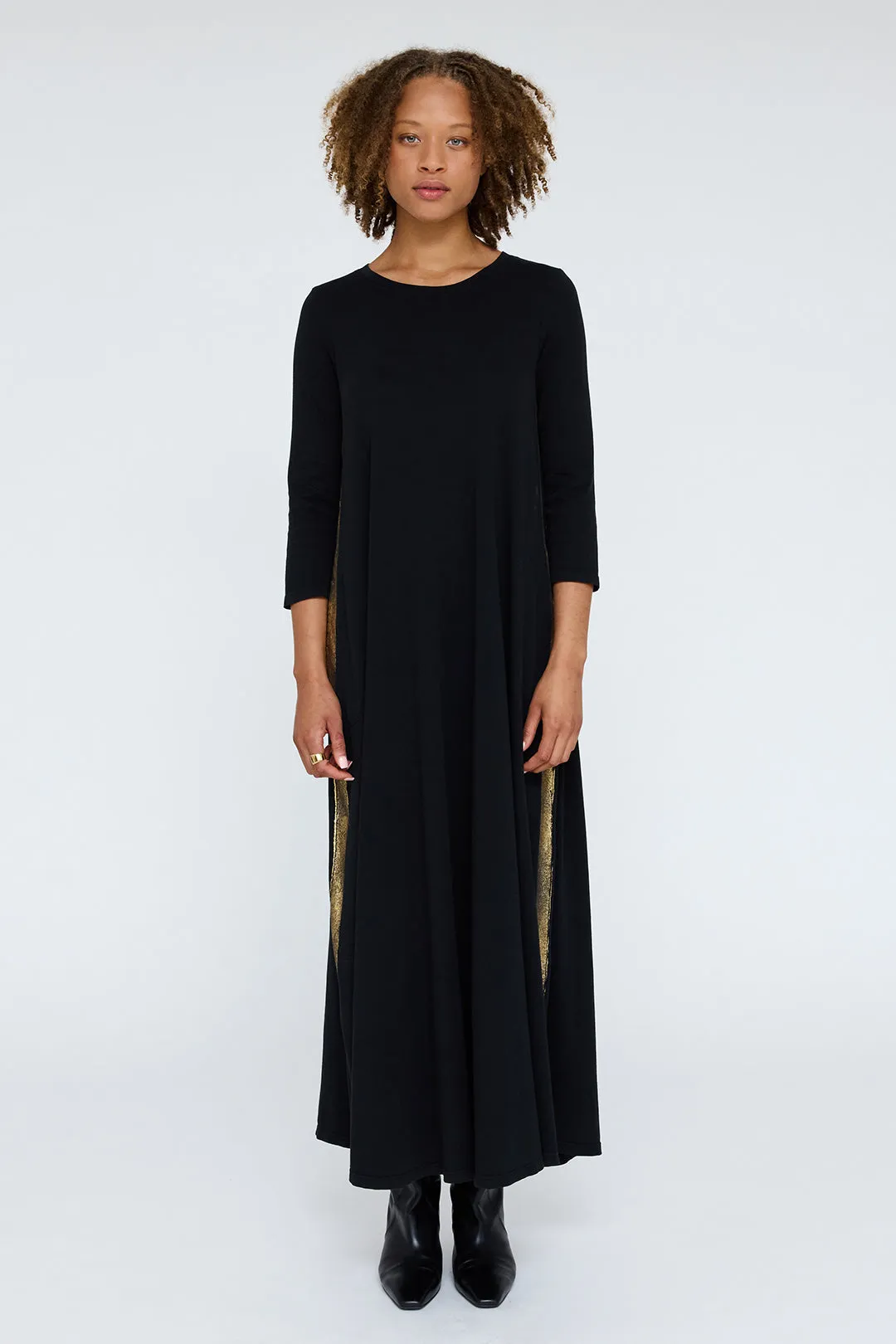 Black Gold Stripe Drama Maxi