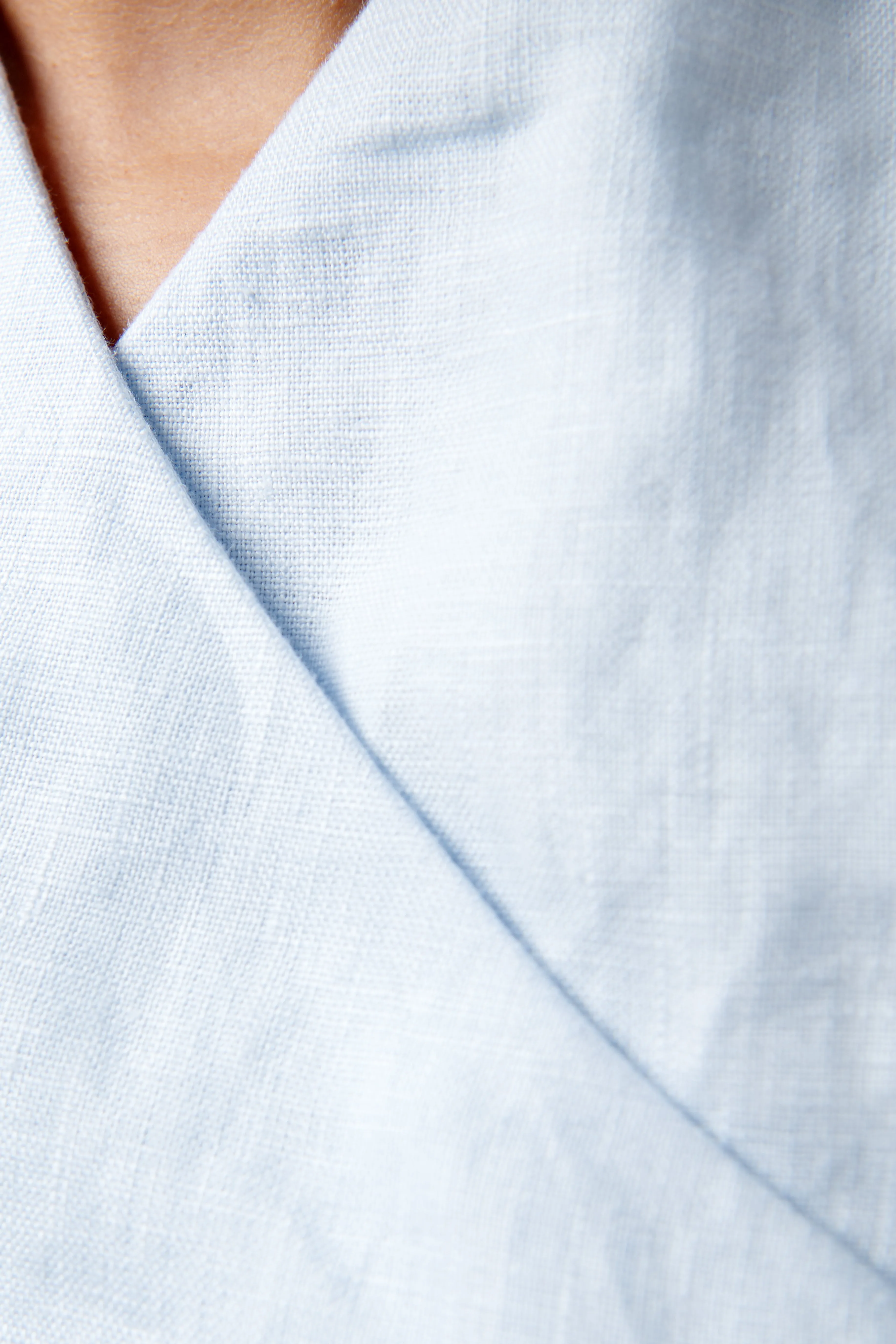 Blue Iris Halter Linen Midi Dress
