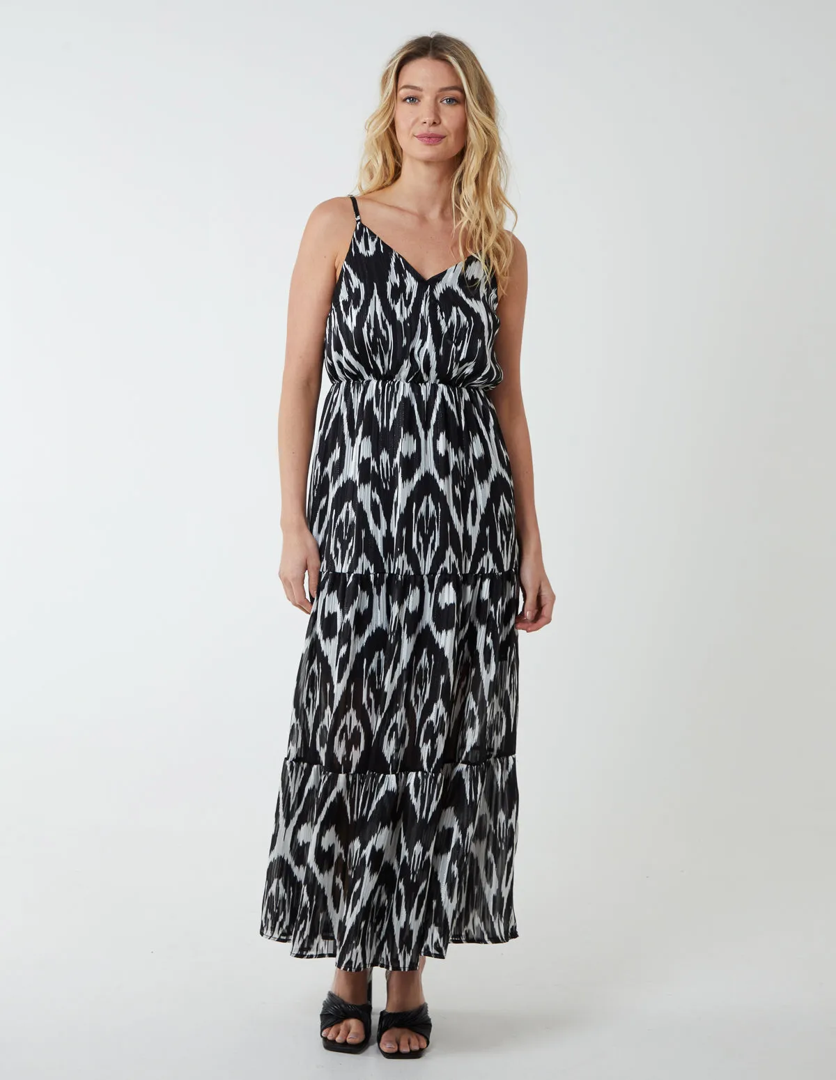 Brushed Print Wrap Dress