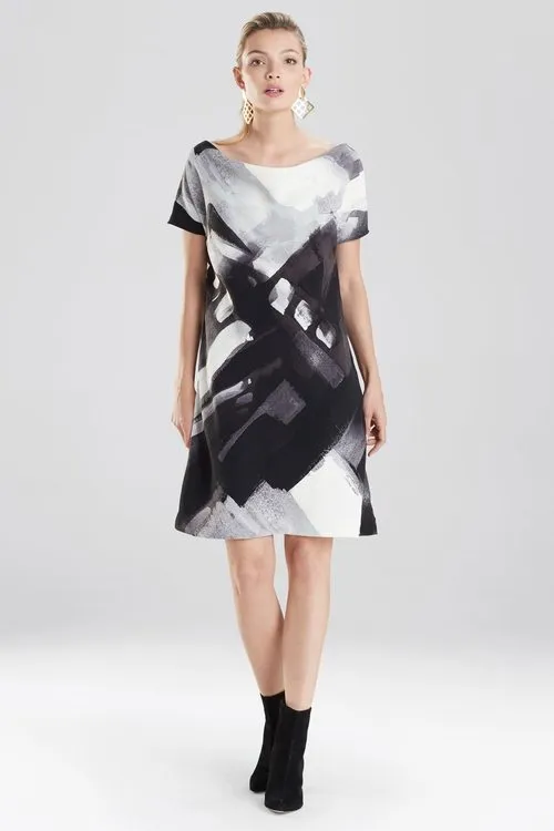 Brushstroke Crepe Dress