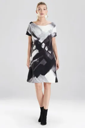 Brushstroke Crepe Dress