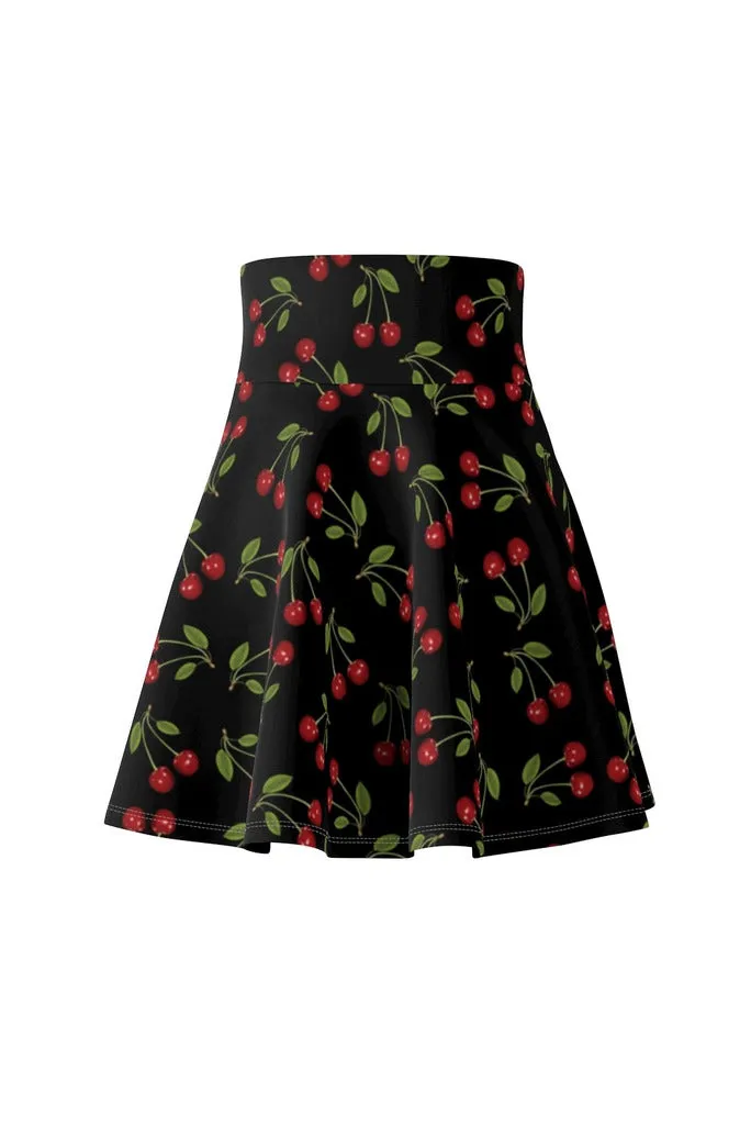Cherry Print Women's Skater Skirt
