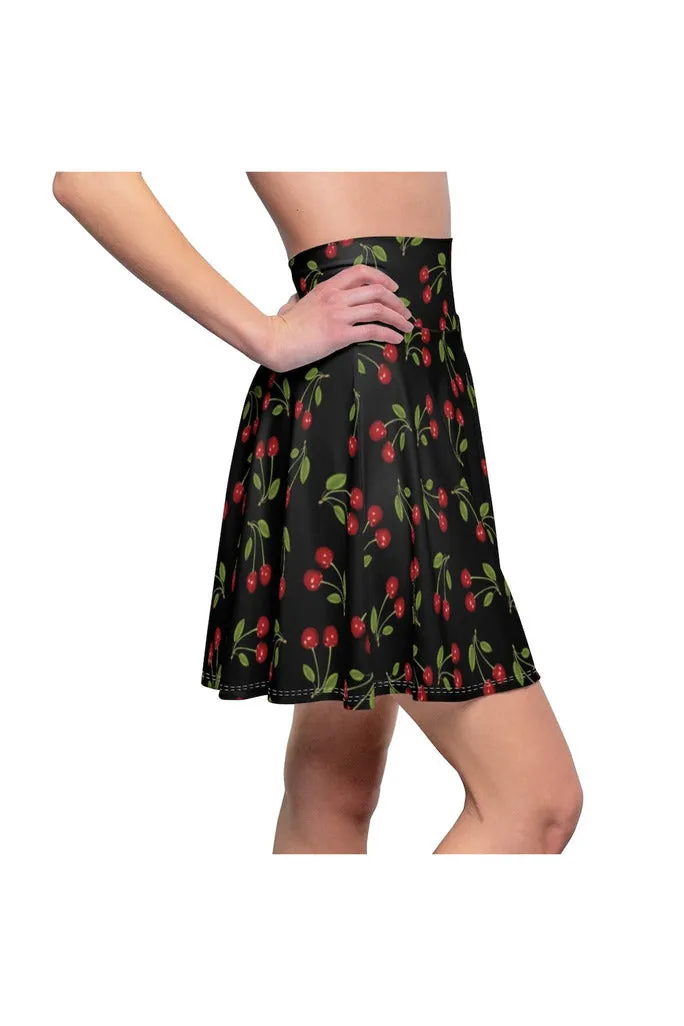 Cherry Print Women's Skater Skirt