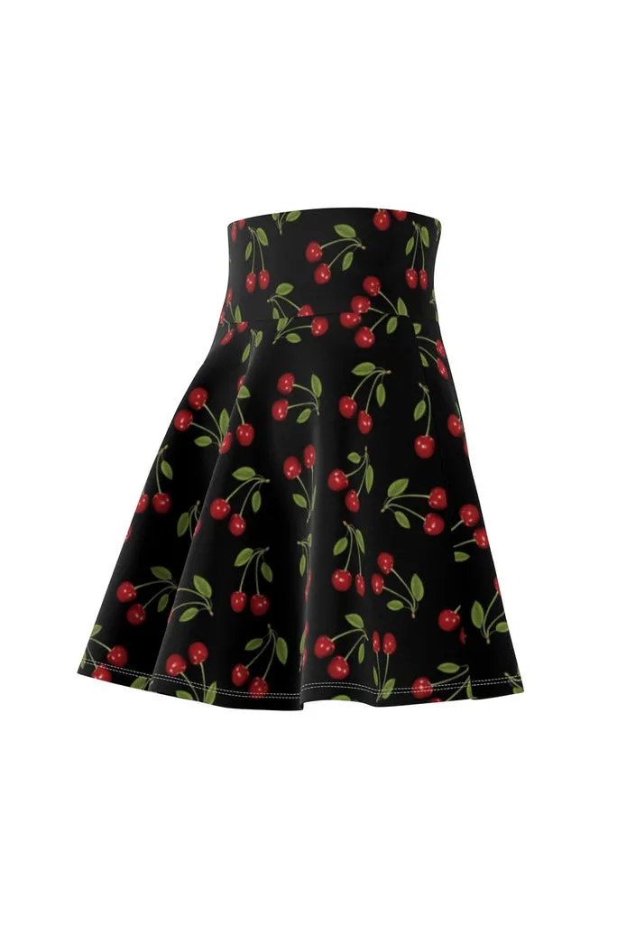 Cherry Print Women's Skater Skirt