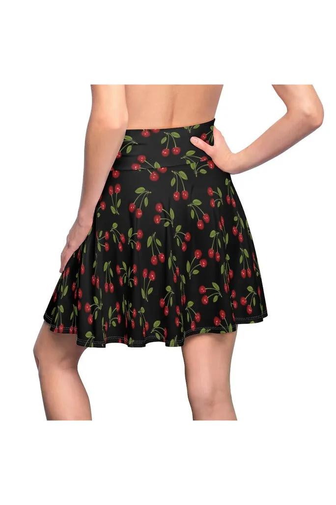 Cherry Print Women's Skater Skirt