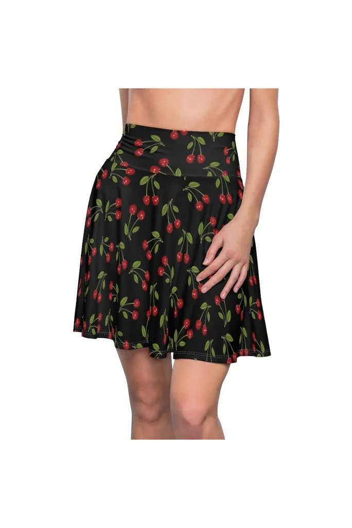 Cherry Print Women's Skater Skirt
