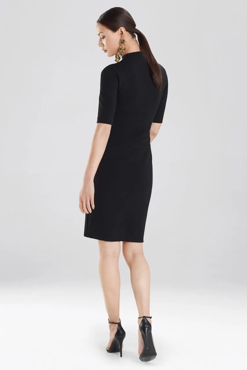 Compact Knit Zipper Front Dress