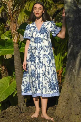 Cooper - You Are Just De-Vine Puff and Ready Dress in White Floral