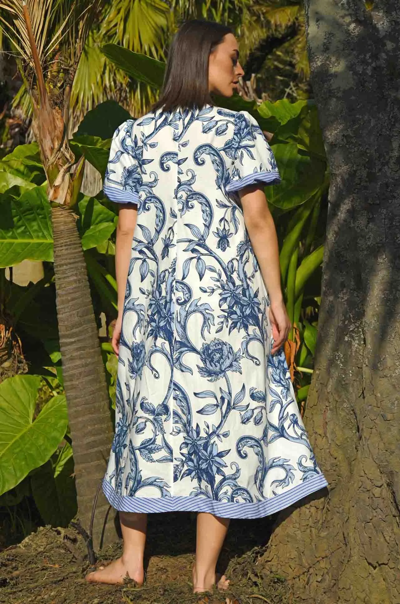 Cooper - You Are Just De-Vine Puff and Ready Dress in White Floral