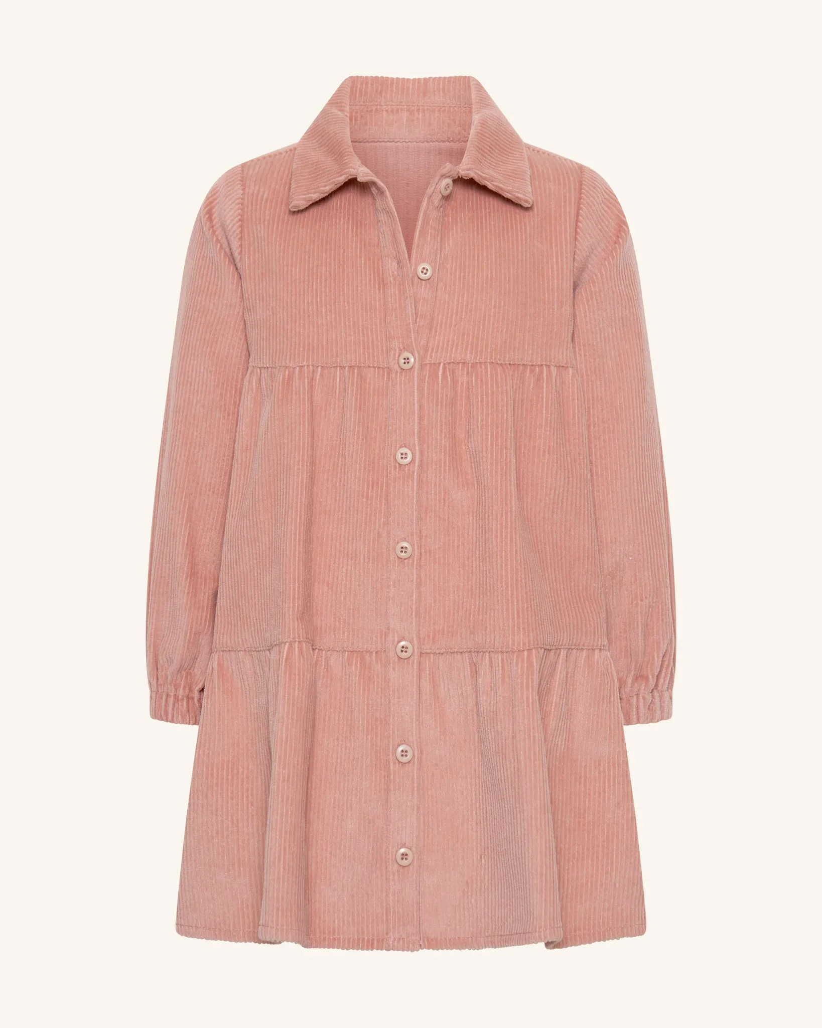 Dusty Rose Corduroy Tiered Dress