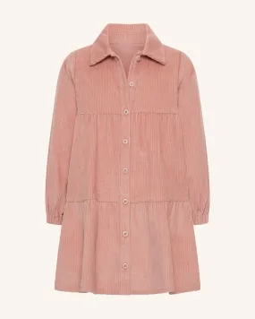Dusty Rose Corduroy Tiered Dress