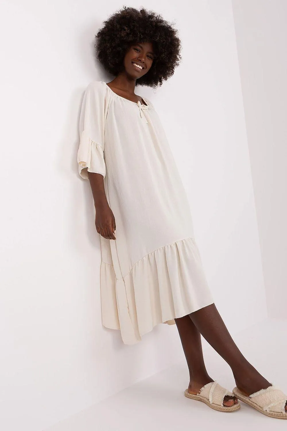 Elegant Italian Summer Frill Dress