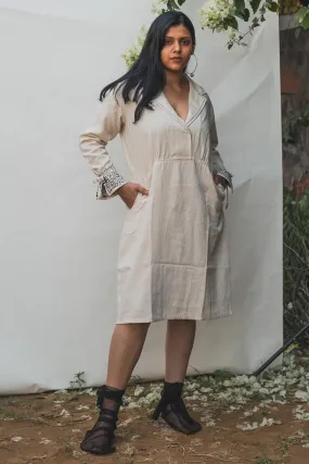 Embroidered Gathered Dress