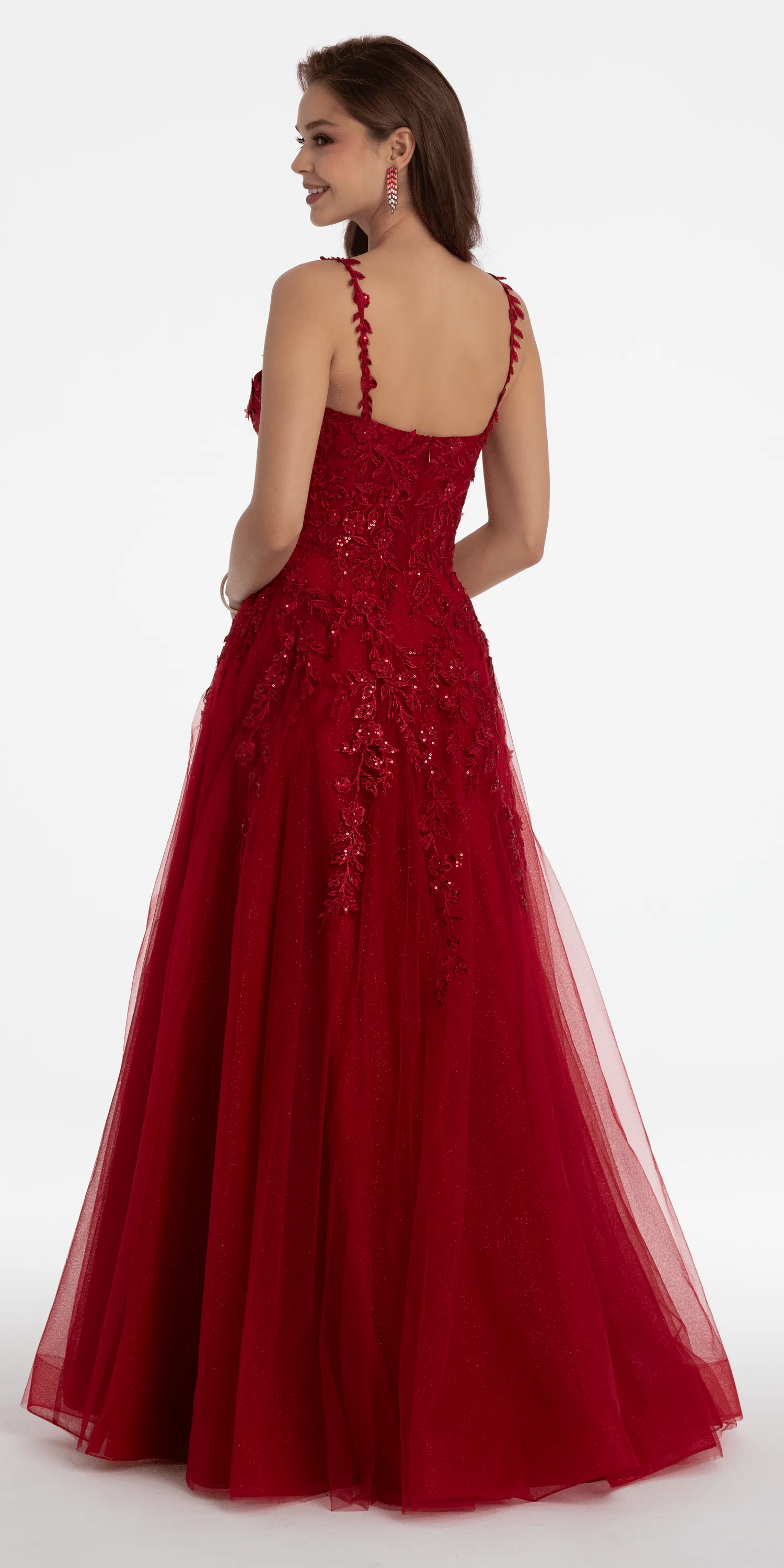Embroidered Sweetheart Tulle Ballgown with Side Slit
