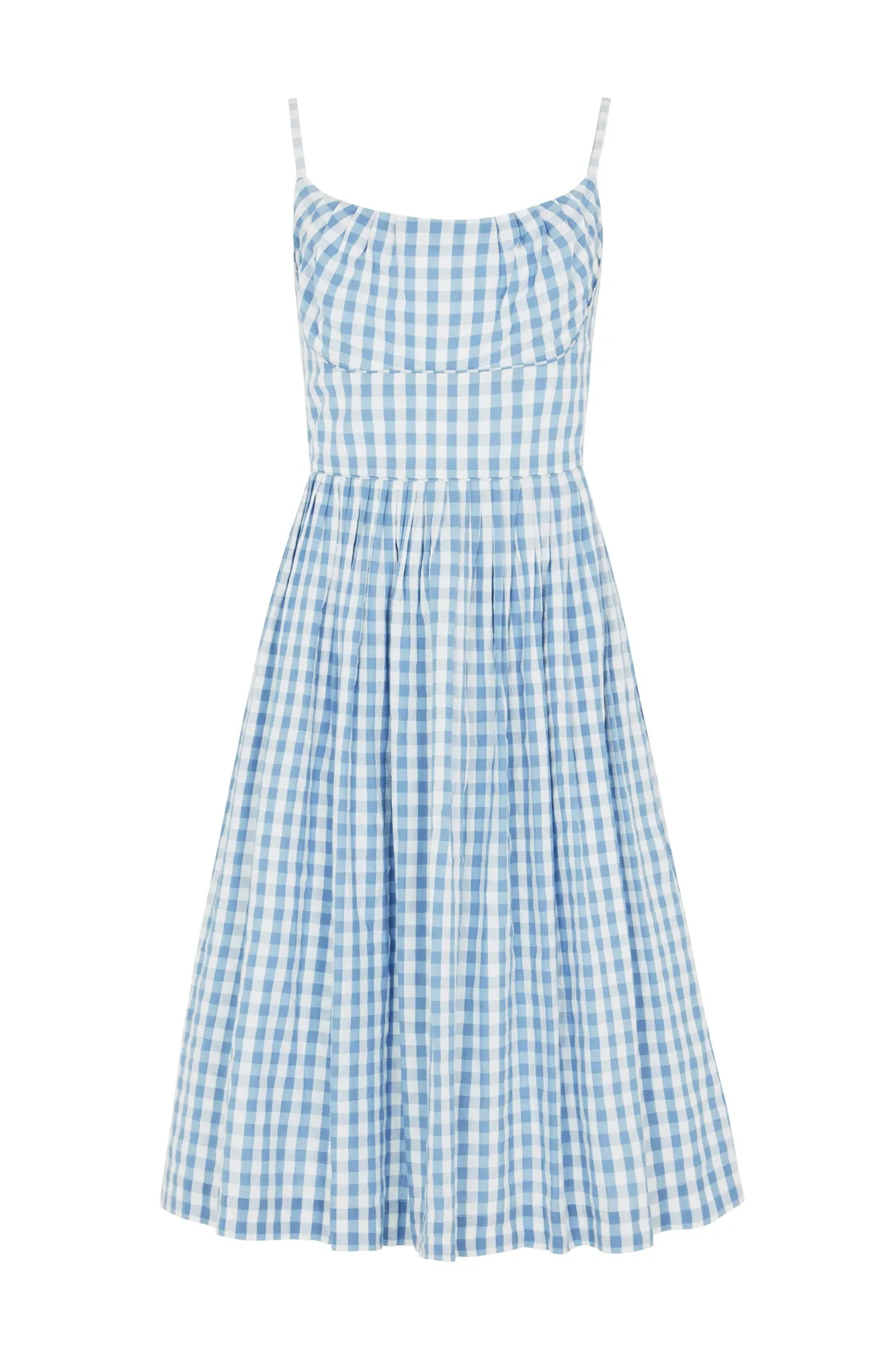 Enid India Blue Check Dress
