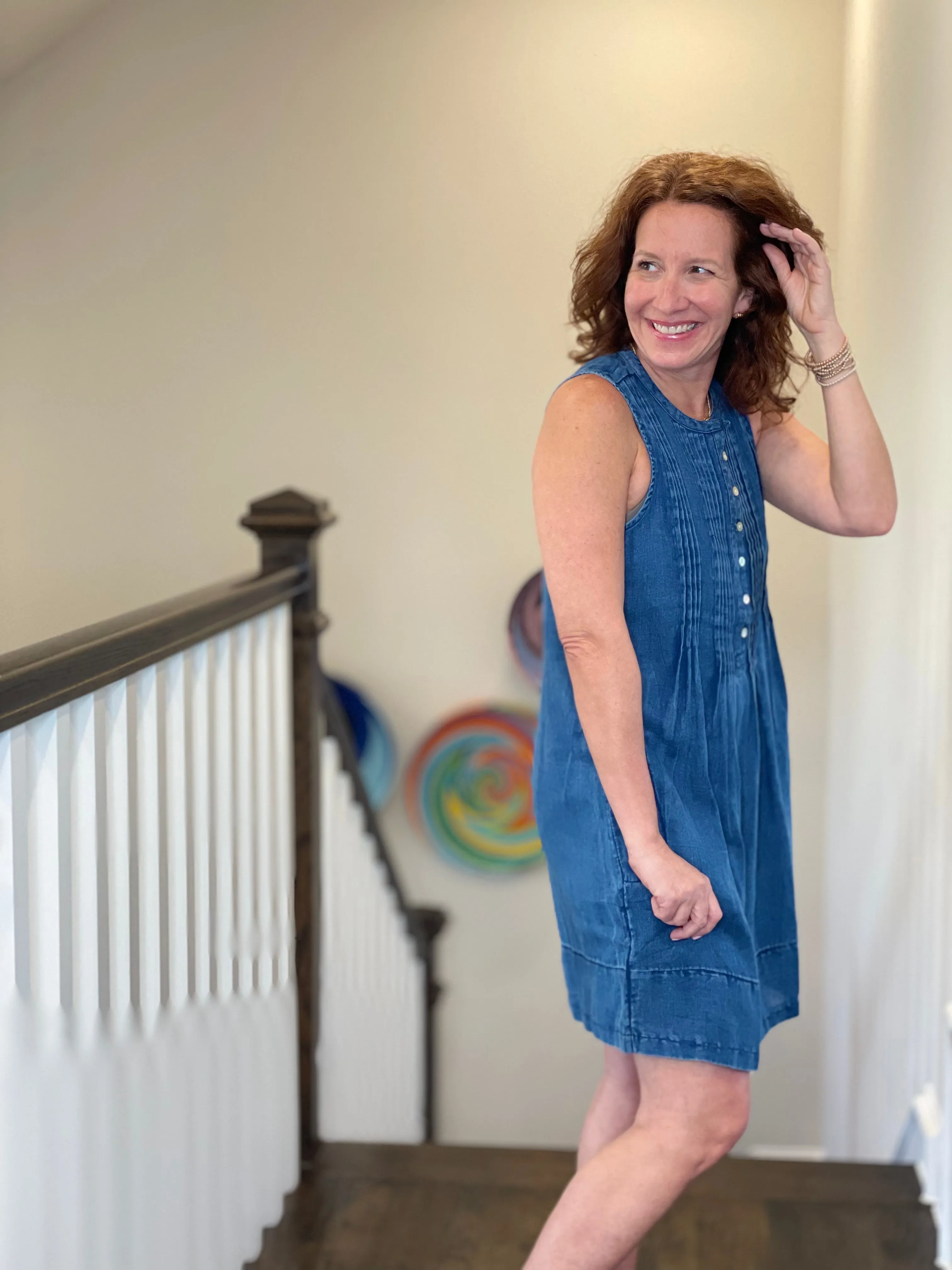 Faherty Isha Dress in Indigo