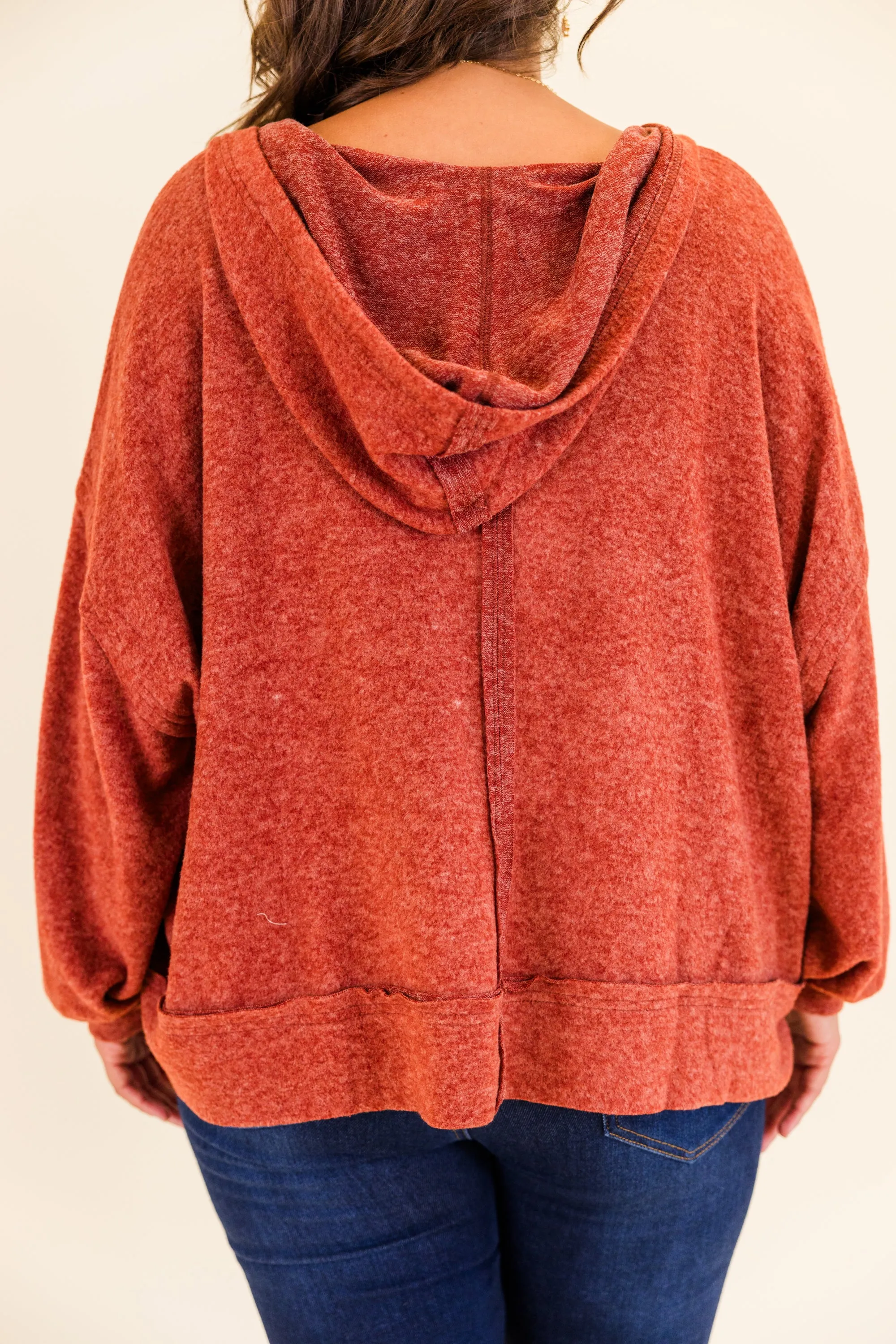Get Cozy Hoodie, Dark Rust