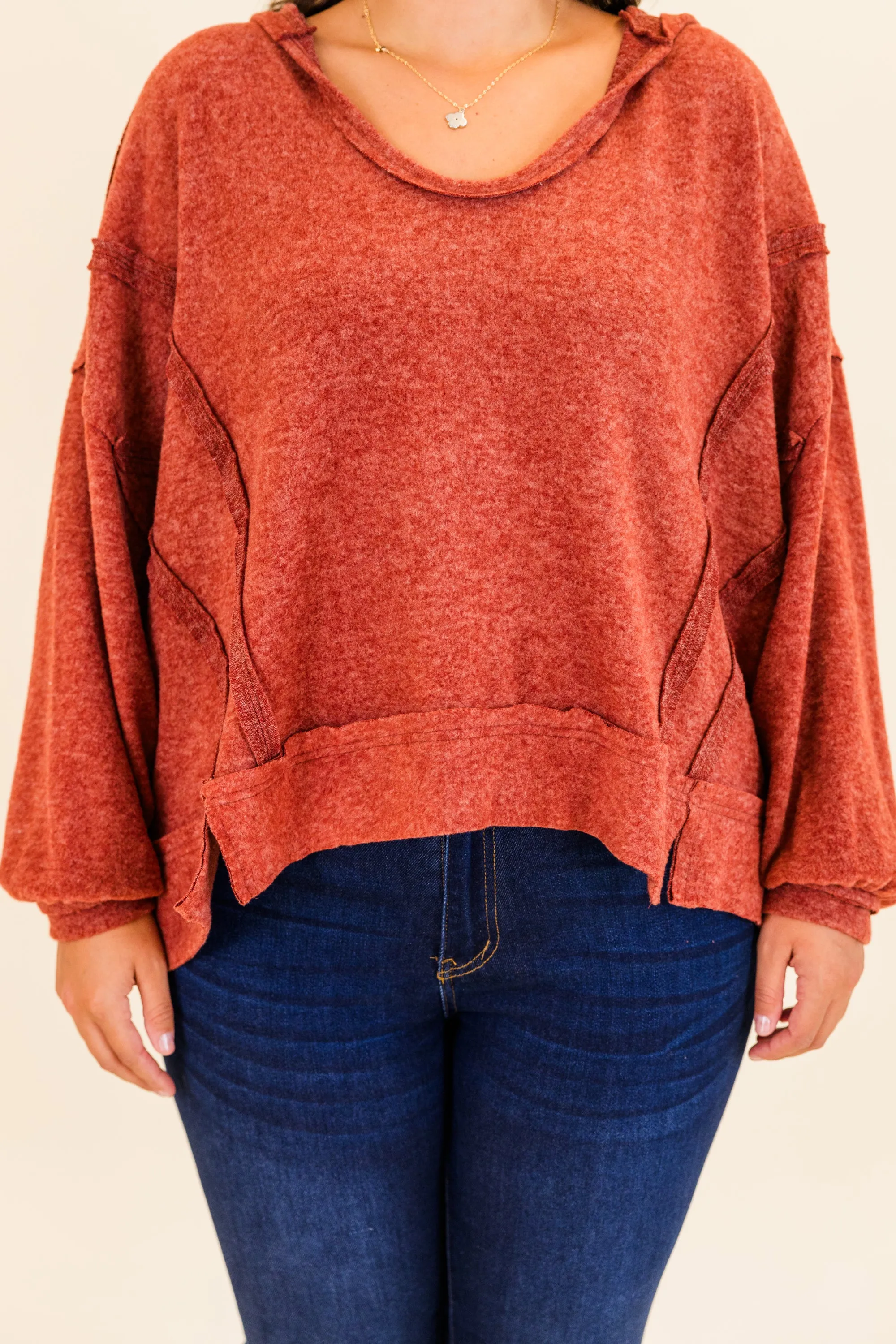 Get Cozy Hoodie, Dark Rust