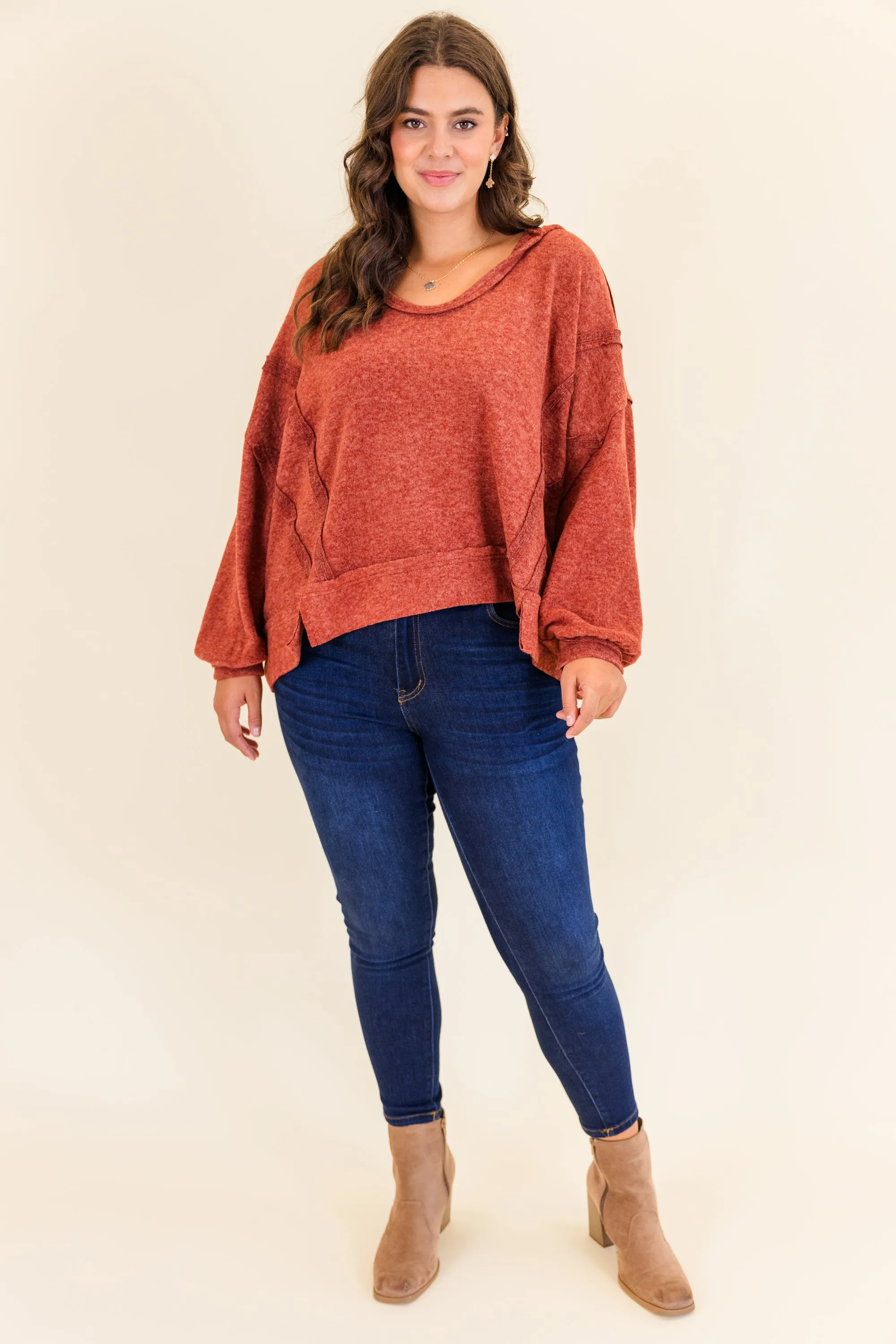 Get Cozy Hoodie, Dark Rust