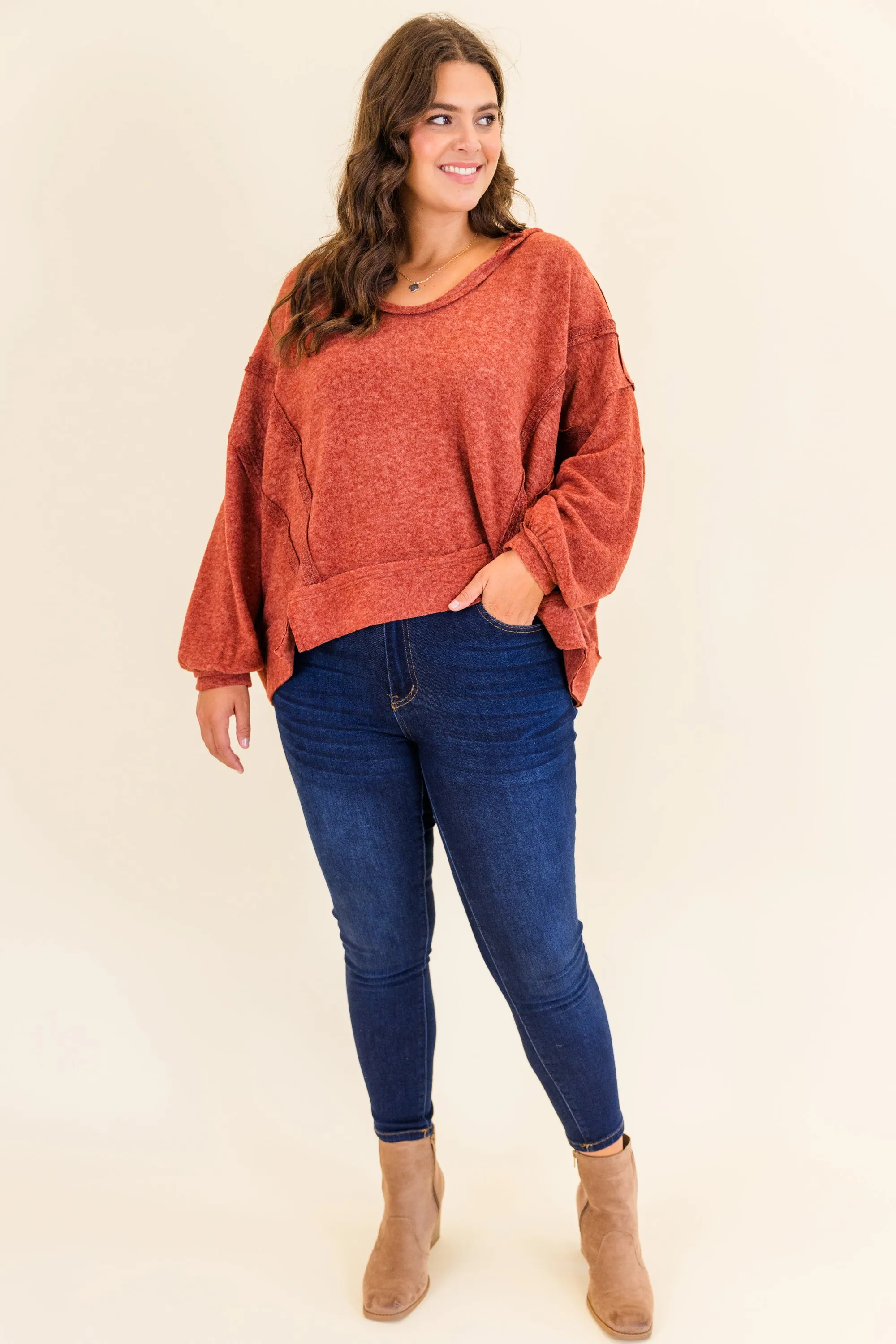 Get Cozy Hoodie, Dark Rust