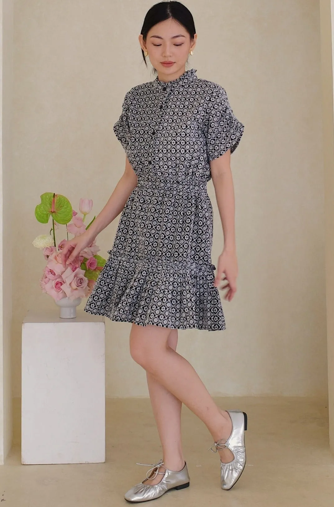 Hilda Embroidery Dress In Black (LAST PIECES)
