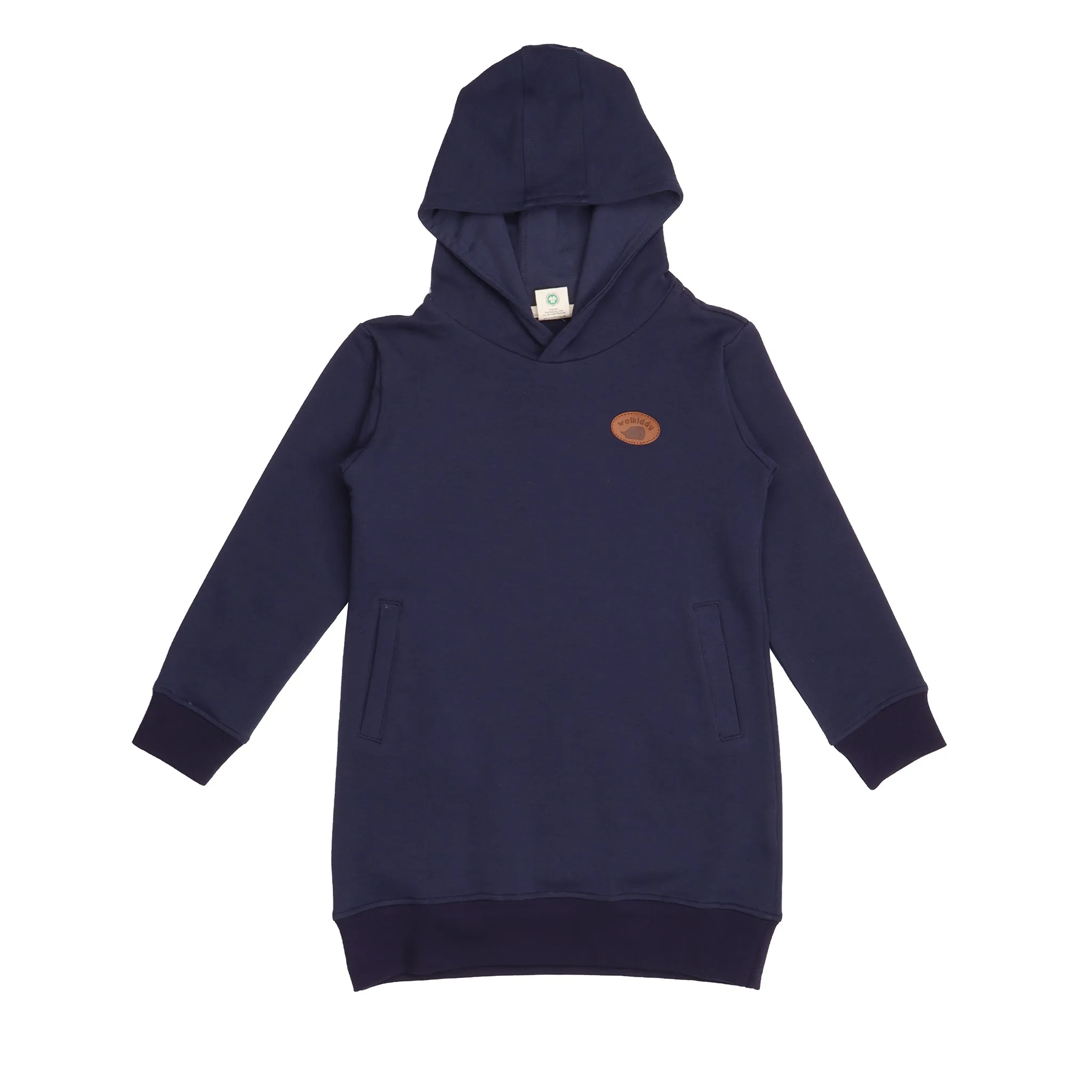 Hooded sweatshirt dress- navy