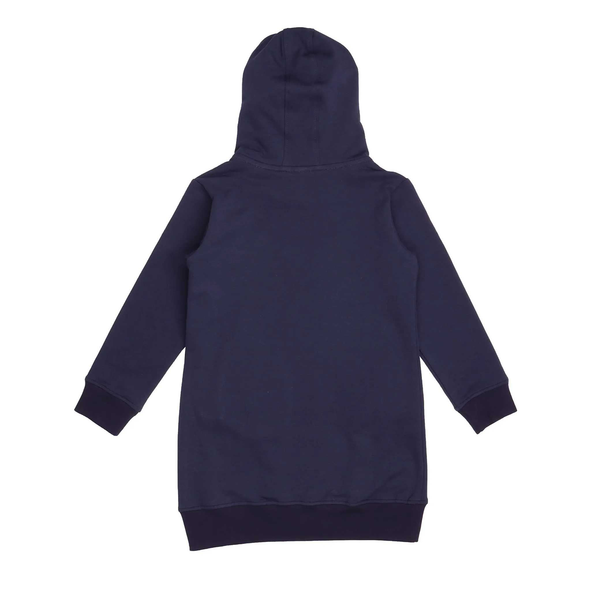 Hooded sweatshirt dress- navy