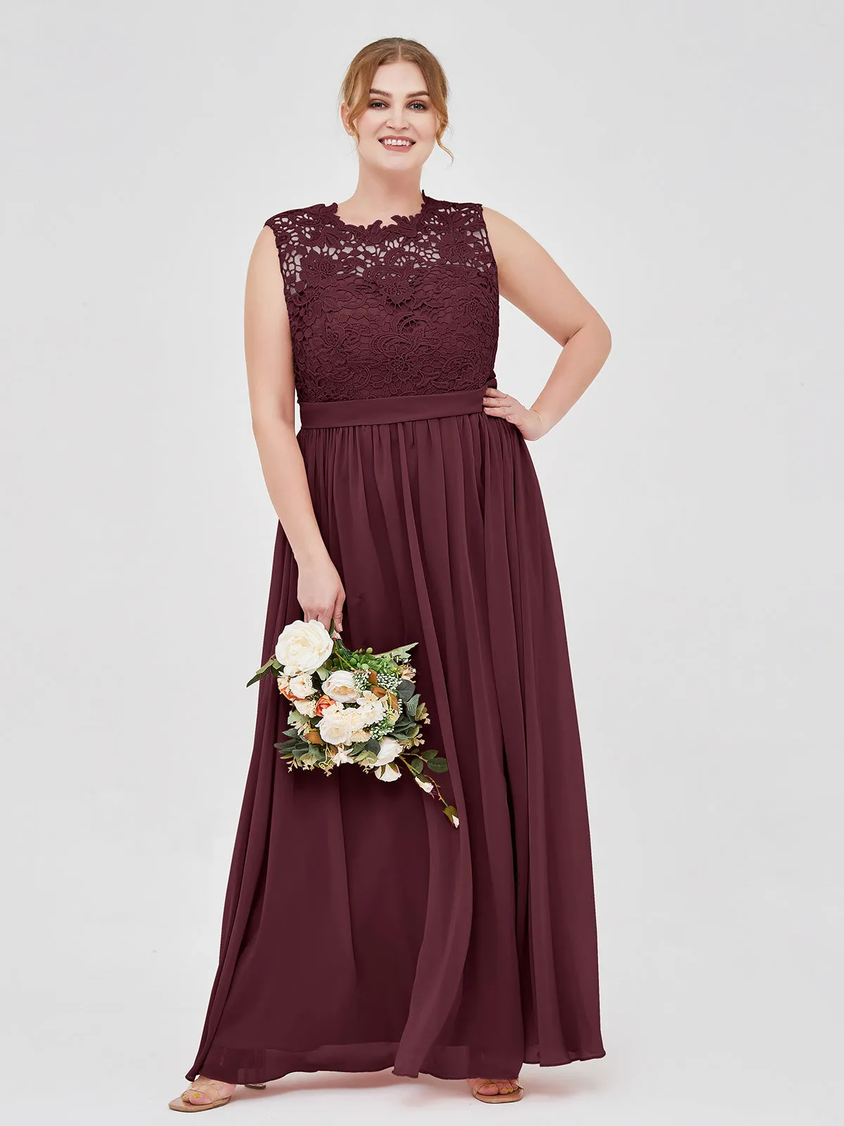 Illusion Neck Chiffon and Lace Dresses Clearance