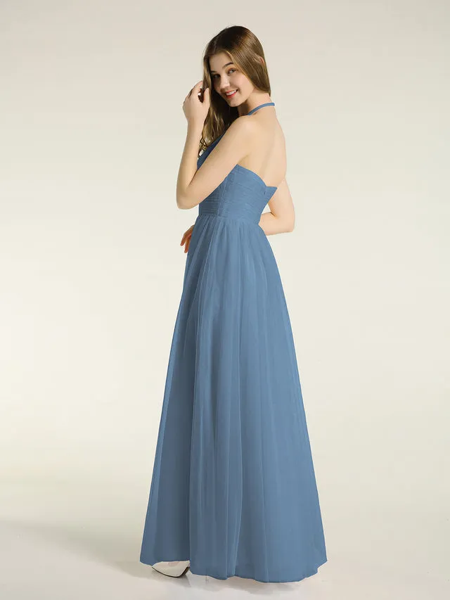 Illusion Neck Corss Waist Tulle Dresses Clearance