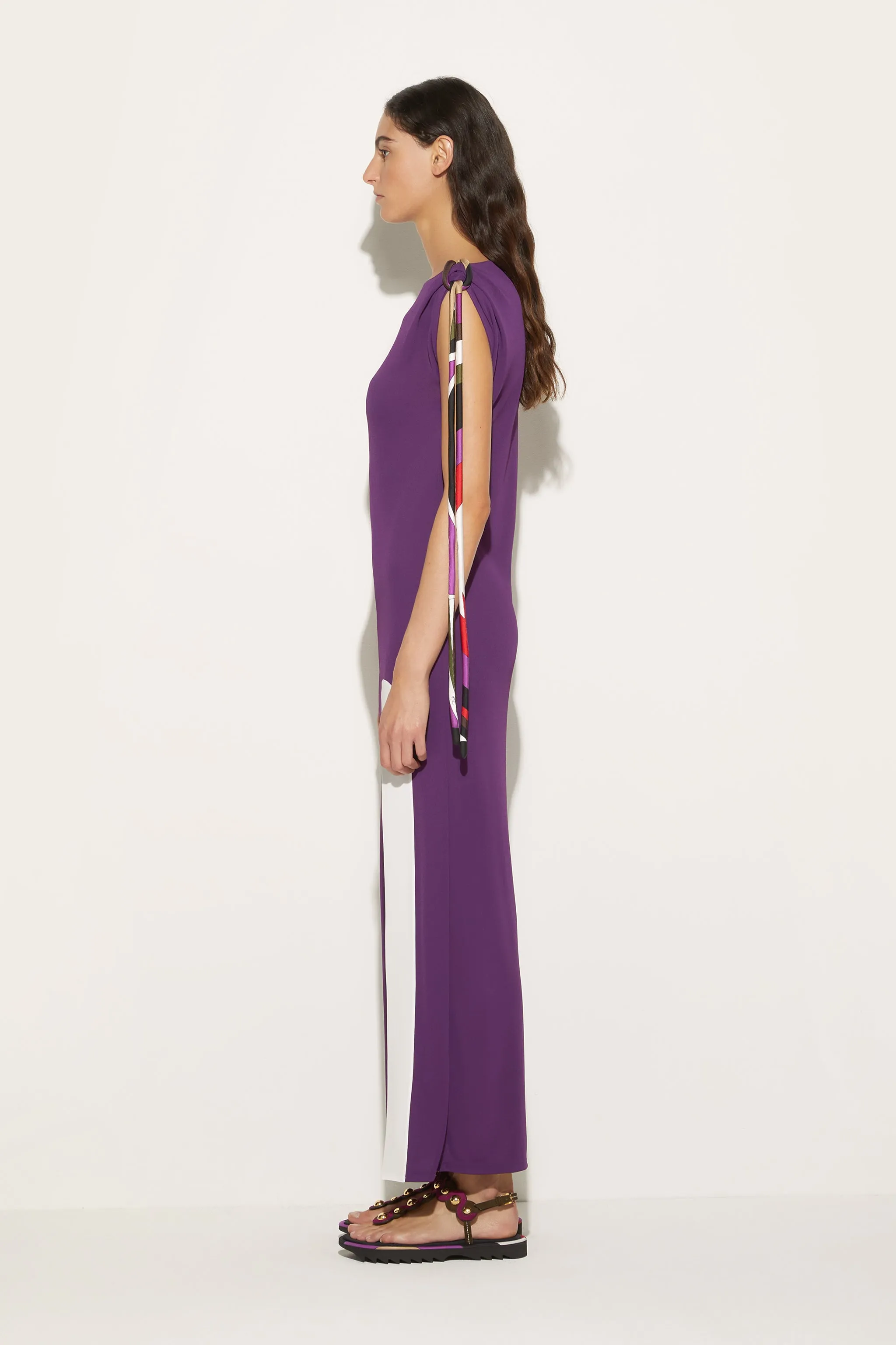Iride-Print Long Dress