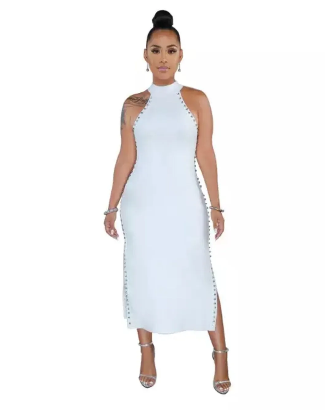 Ivy Women's Sexy Ruched Bodycon Mini Dress Long Sleeve Cocktail Party Dresses (Pink)