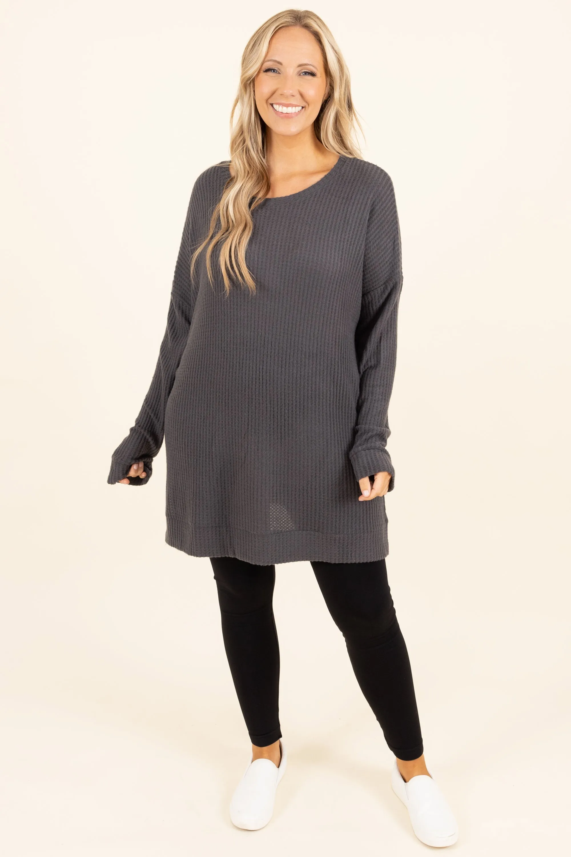 Keeping It Cute Tunic, Ash Grey