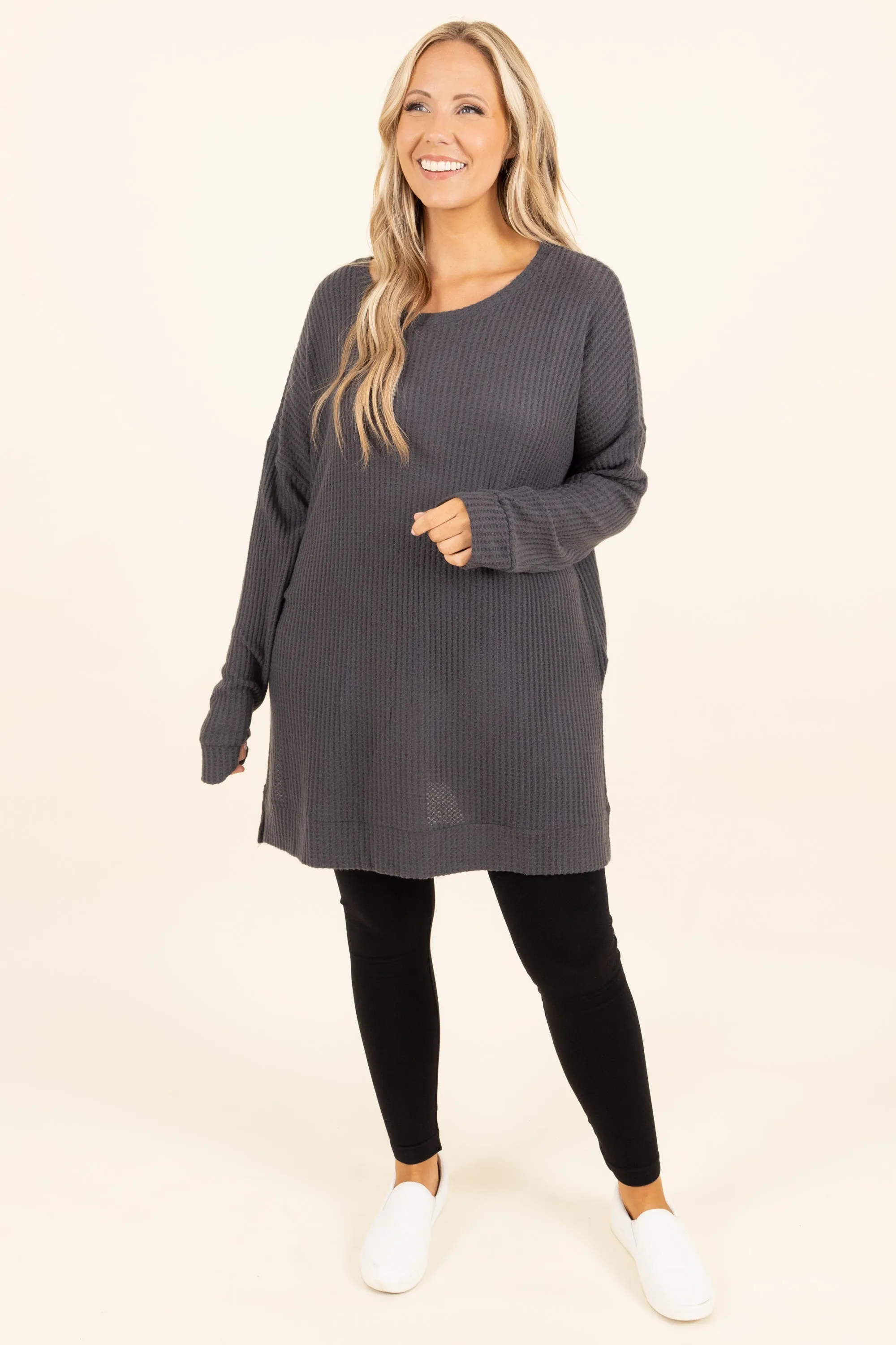 Keeping It Cute Tunic, Ash Grey