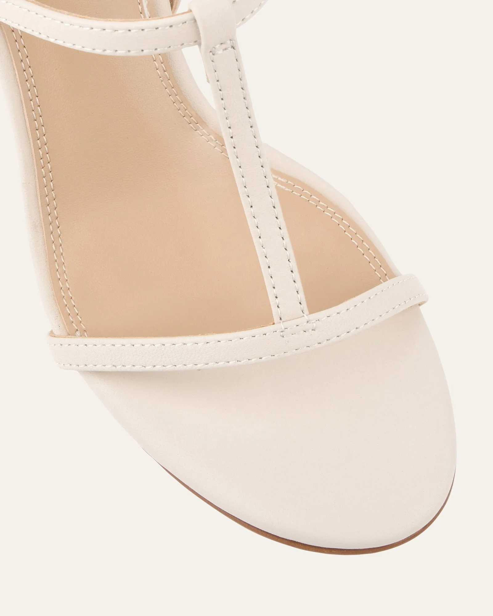 LACEY HIGH HEEL SANDALS OFF WHITE LEATHER