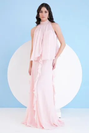 Light Pink Long Dress & Cape