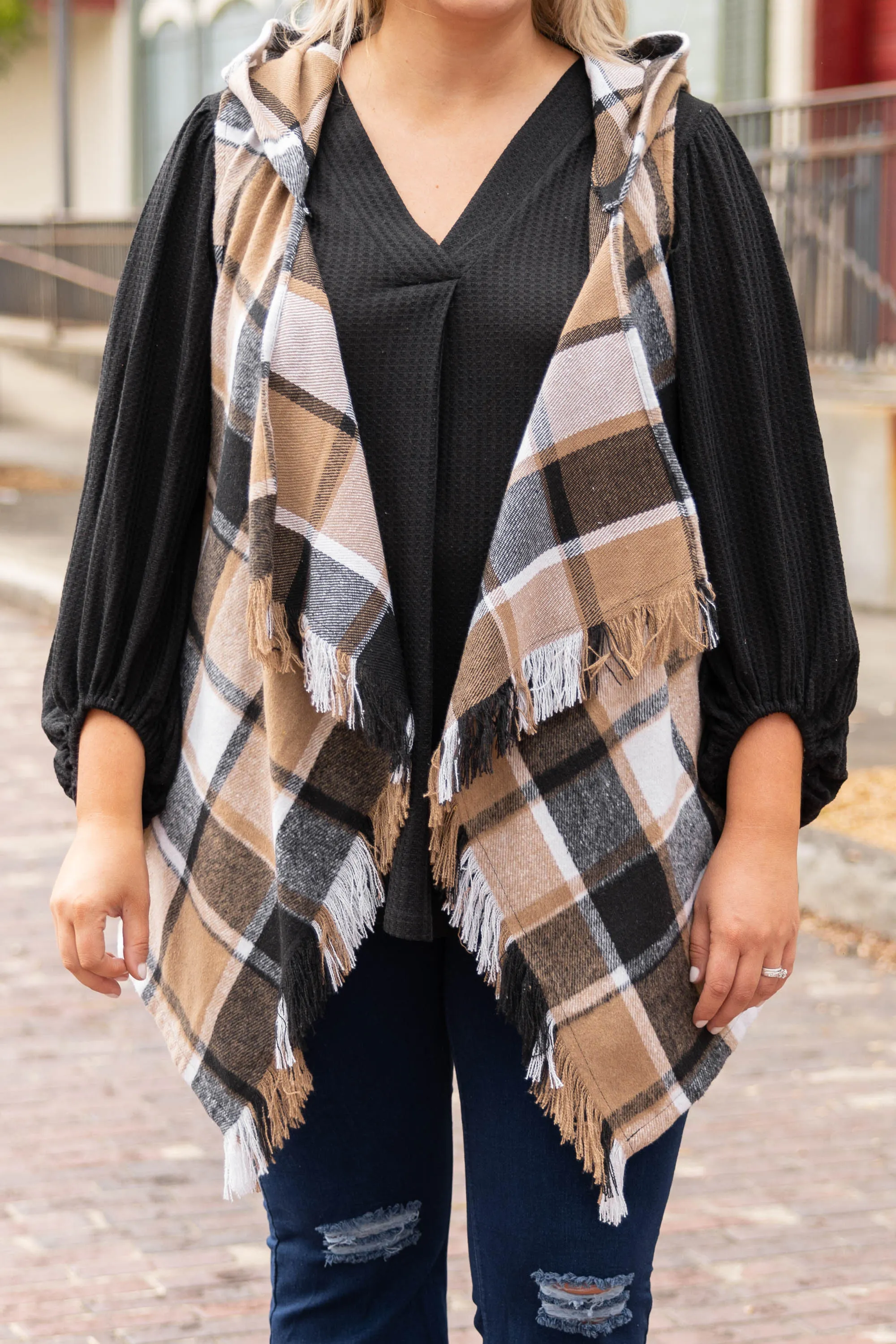 Light The Fireplace Vest, Brown