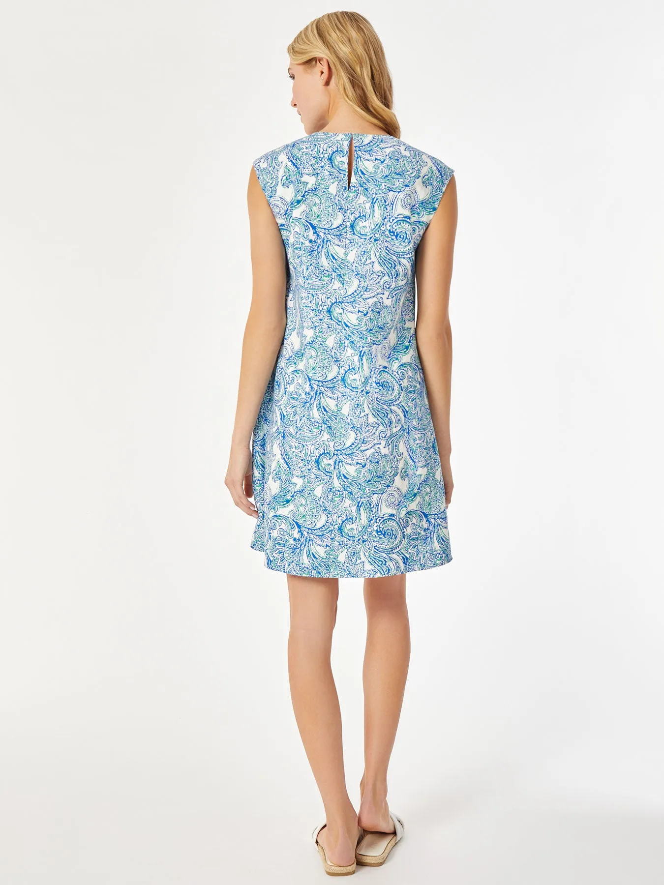 Linen Short Sleeve Swing Dress