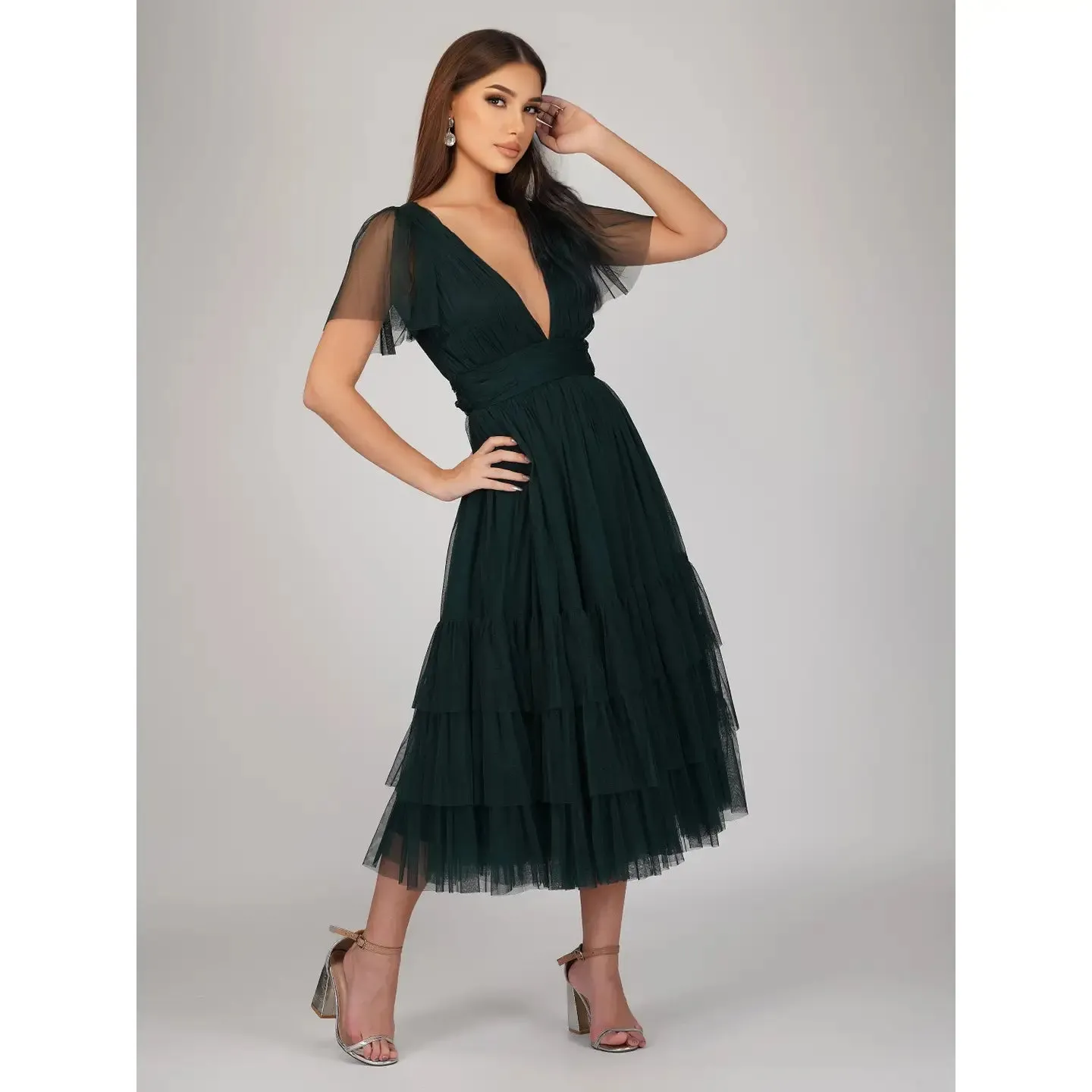 Maddie Emerald Tulle Dress