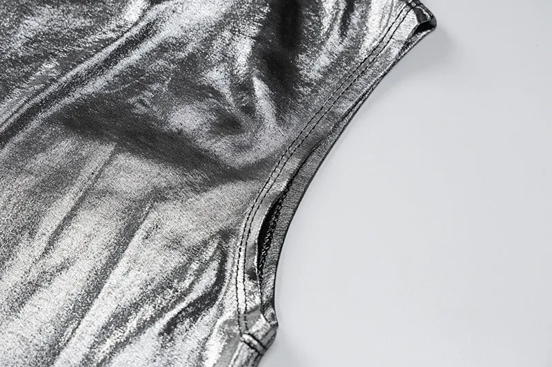 MB FASHION One-Shoulder Shiny Mini Dress - Elegant Party Outfit 9917LY
